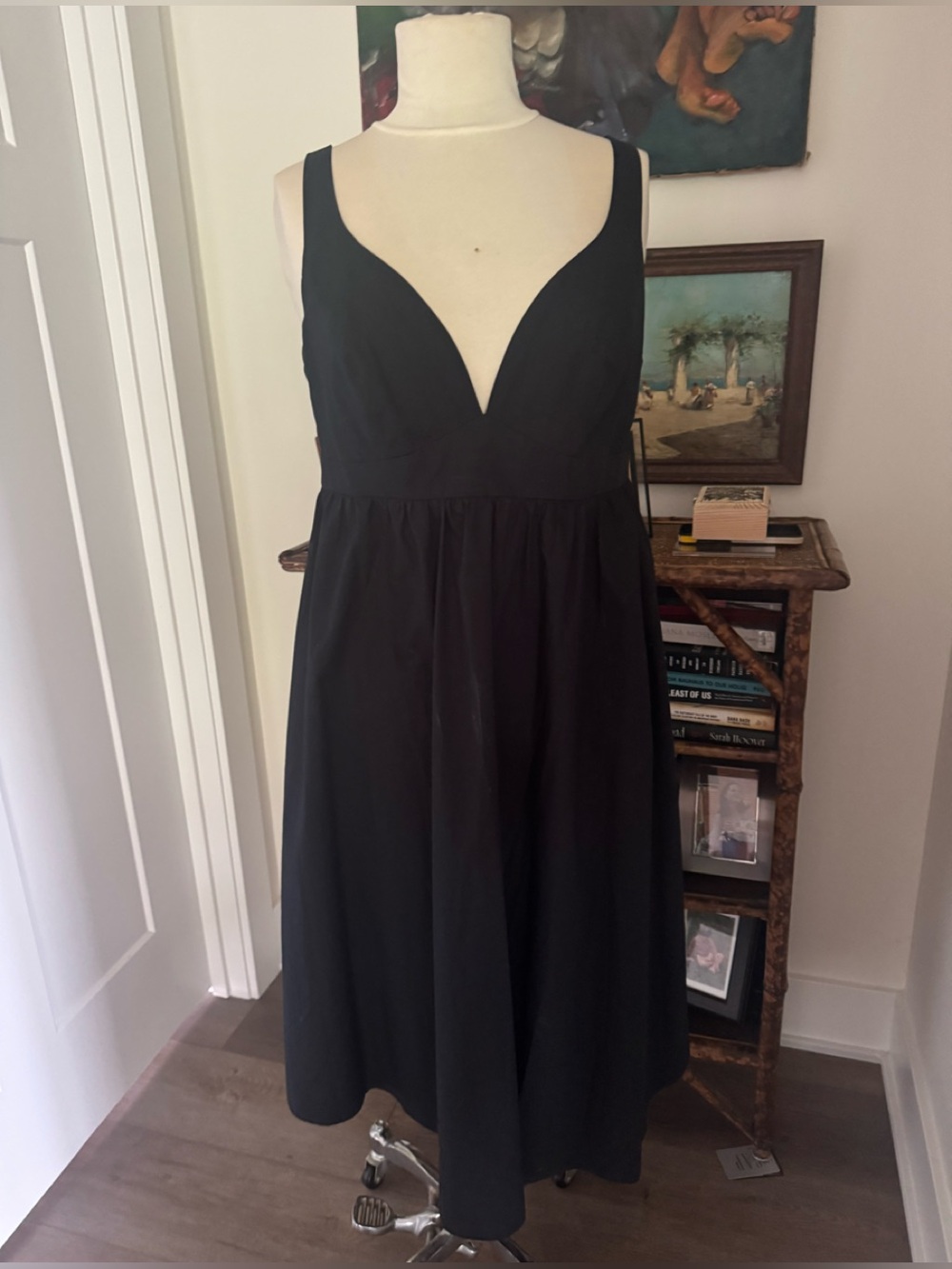 100% Cotton Black Empire Waist Banana Republic Dress 10P NWOT